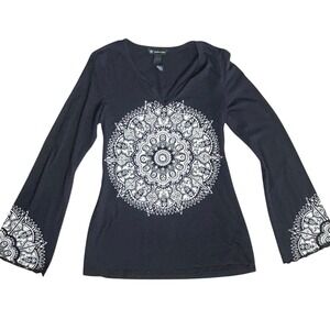 INC International Concepts Fairy Mandala Print Flared Sleeve Top‎ - Women's